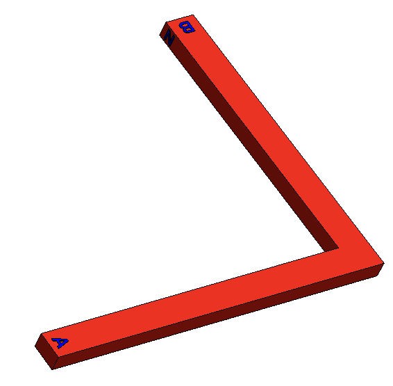 Widok zbyt długiego elementu kątowego poziomego EG-BX-E