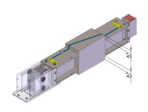 Schemat elementu transpozycyjnego stosowanego w szynoprzewodach dużej mocy od EGsystem.pl